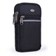 Multifunctional mobile phone bag for women, music wallet, coin purse, outdoor travel, shoulder strap, belt bag for men, large size - black with black - suitable for 7 inches without arm strap