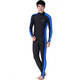 DIVE&SAIL Sun Protection Wetsuit Women's Long Sleeve One-piece Swimsuit Couple Wetsuit Adult Hooded Jellyfish Suit Men's Warm Swimsuit 704 Side Strips Blue No Pad XXL