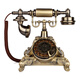 Jinshundi Ocean Star Antique Telephone Retro Old-fashioned European Telephone Household Landline Wireless Card Telephone Telecom Mobile Landline Gold and White Rotary (Insert Telecom Card)