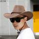 Nuozhi Meng Western Cowboyhut Männer und Frauen Sonnenhut Strandhut großer Brennhut Sonne Strohhut Großbraune Sonnenhut NC677 Leichte Kaffee Farbe Allgröße