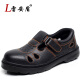 Lei'andun summer labor protection shoes sandals, breathable and deodorant steel toe caps, anti-smash and anti-puncture, cowhide wear-resistant construction site work shoes, safety orange, anti-smash and anti-puncture 43
