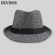 DEVINSS礼帽男士秋冬季小礼帽新款休闲保暖毛呢帽爵士舞帽子时尚有型毡帽 灰色
