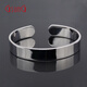 GsunG PT950 Platinum Glossy Bracelet Platinum Bracelet Smooth Buckle Opening Men's and Women's PSL006 Need to be customized Priced by the gram