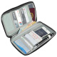 WELLHOUSE passport bag, business trip, travel cards, bills, layered storage, water-repellent document storage bag, L style black