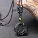 Ciling Pavilion obsidian Pixiu pendant male and female double Piqiu Pixiu peace buckle jewelry pendant necklace pendant black men and women