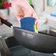3M Scotch non-stick pan sponge scouring pad 13739 kitchen non-stick pan stainless steel anti-scratch kitchen dishwashing cloth cleaning wipe cloth 3 pieces * 5 bags