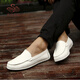 Saint Dante Cowhide Nurse Shoes Shoes Men's Beanie Shoes Corean Pareja Estilo Flat Suele Versátiles Casual Men's Shoes 9903 White 44