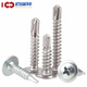 304 stainless steel large flat head self-drilling screws 410 round head dovetail self-drilling screws with pad ISO15483 carbon steel material M4.8*25 100 pieces