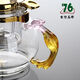 76 Taiwan brand Elegant Cup Teapot Inner Filter Removable Washable Heat-resistant Glass Red and Green Flower Tea Set Brewer Glass Set Kung Fu Tea Set FB-5 FB-692ml with 6 pieces 76 XW-80 Small Cup