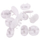 Hug Duck Socket Protective Cover Children's Anti-Shock Safety Plug Baby Socket Protective Cover Baby Plug Protective Cover White 40 pcs push type - 20 pcs for two holes + 20 pcs for three holes