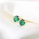 GEM STONE KINGK gold jewelry 1.54 carat emerald earrings 14K gold colorful treasure earrings fashion earrings 3.8 Goddess Day gift yellow 14K gold