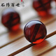 Shichuan Baishi Natural Beeswax Bracelet for Men and Women Single Bead Blood Amber Amber Agate Bracelet Single Bead DIY Bead Accessory Blood Amber Round Bead Bead Diameter 10 mm Single Bead