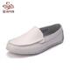Saint Dante Cowhide Nurse Shoes Shoes Men's Beanie Shoes Corean Pareja Estilo Flat Suele Versátiles Casual Men's Shoes 9903 White 44