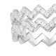 APM Monaco DENIM Series Crystal Diamond Double Row Z-Shape Ring Silver A17873OX Silver 52