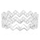 APM Monaco DENIM Series Crystal Diamond Double Row Z-Shape Ring Silver A17873OX Silver 52