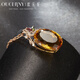 Ouchini Jewelry 18 carat citrine pendant colored gemstones 18k gold inlaid citrine necklace gift with certificate 18K rose gold (7-15 working days for customization)