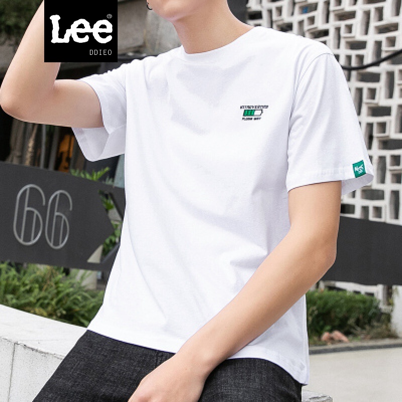 LEE DDIEO2020新款男装T恤夏季短袖T恤男士校园风百搭男生半袖 白色 2XL