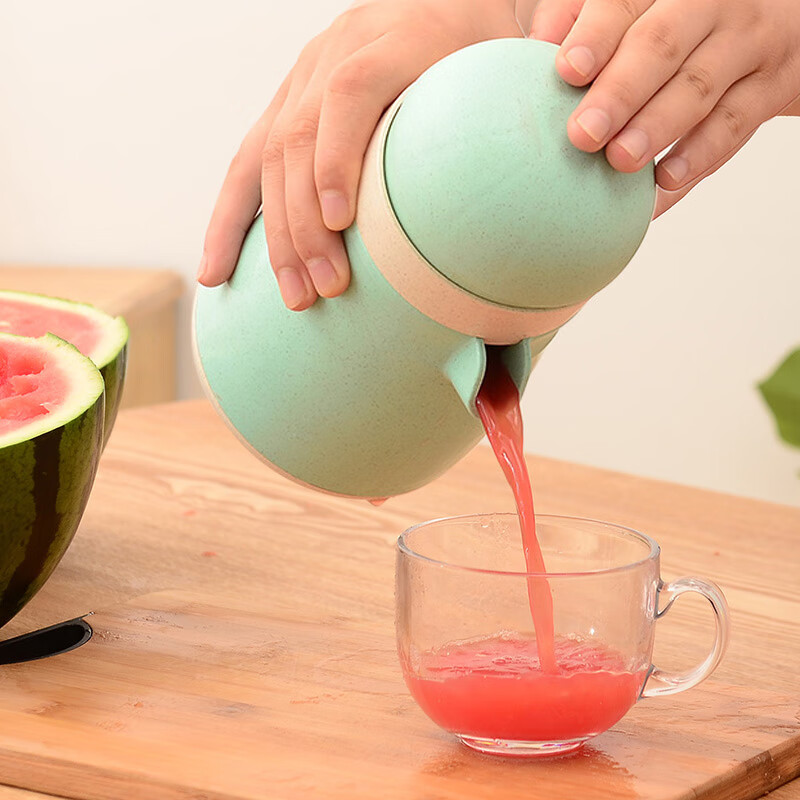 手动榨汁机家用水果小型压橙子器简易迷你学生柠檬炸果汁杯压汁器 升级版绿色