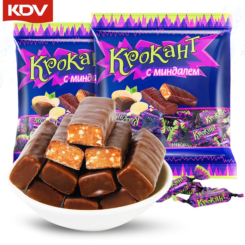 【促销中】俄罗斯KDV紫皮糖kpokaht巧克力糖果喜糖原装正品进口散装小零食品【收到冰冻后更佳】 【限时抢 特价！】KDV紫皮糖500gX2（约14