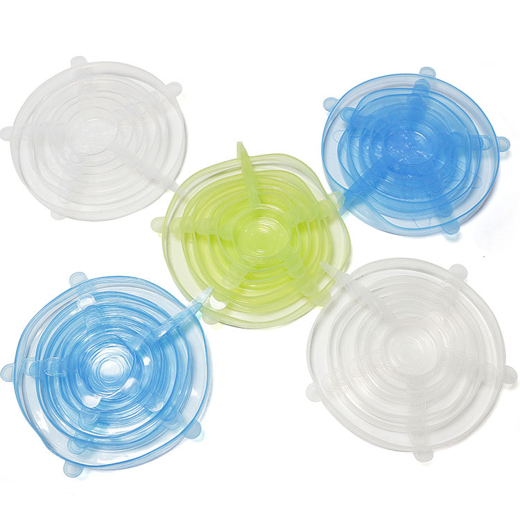 硅胶保鲜盖6件套多功能密封保鲜碗盖 创意拉伸保鲜膜 透明（美