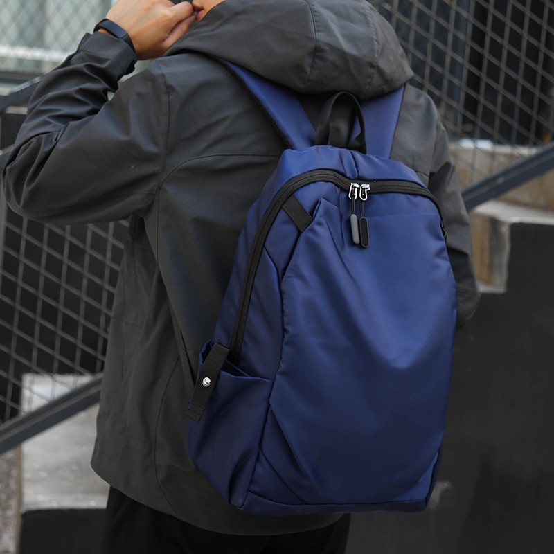 双肩包商务旅行背包大容量书包小米男士时尚电脑包高中初中女学生 蓝色
