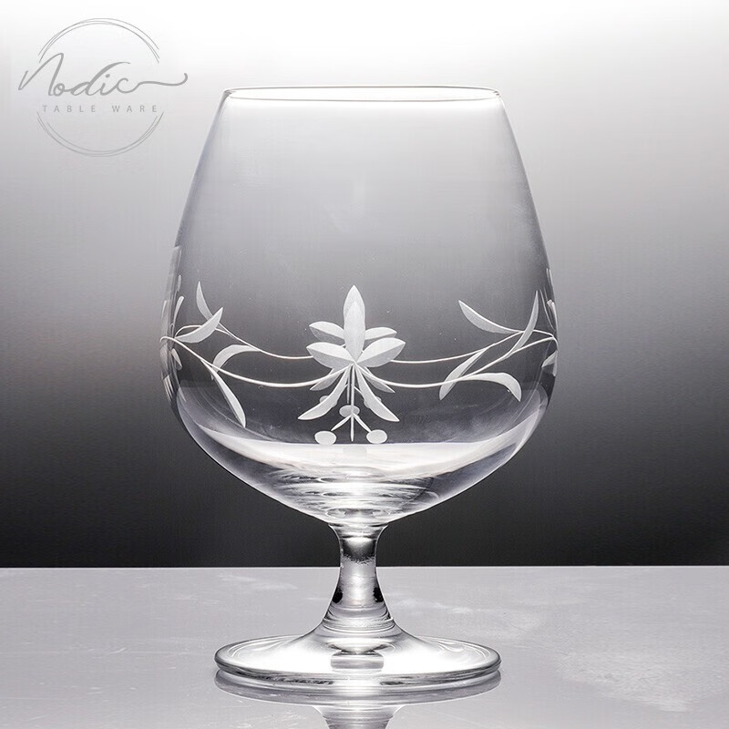 NODIC【手工雕刻】白兰地威士忌洋酒杯水晶玻璃干邑马爹利杯625ml  您正在选择的是-- 大号  625ML  眷恋花环
