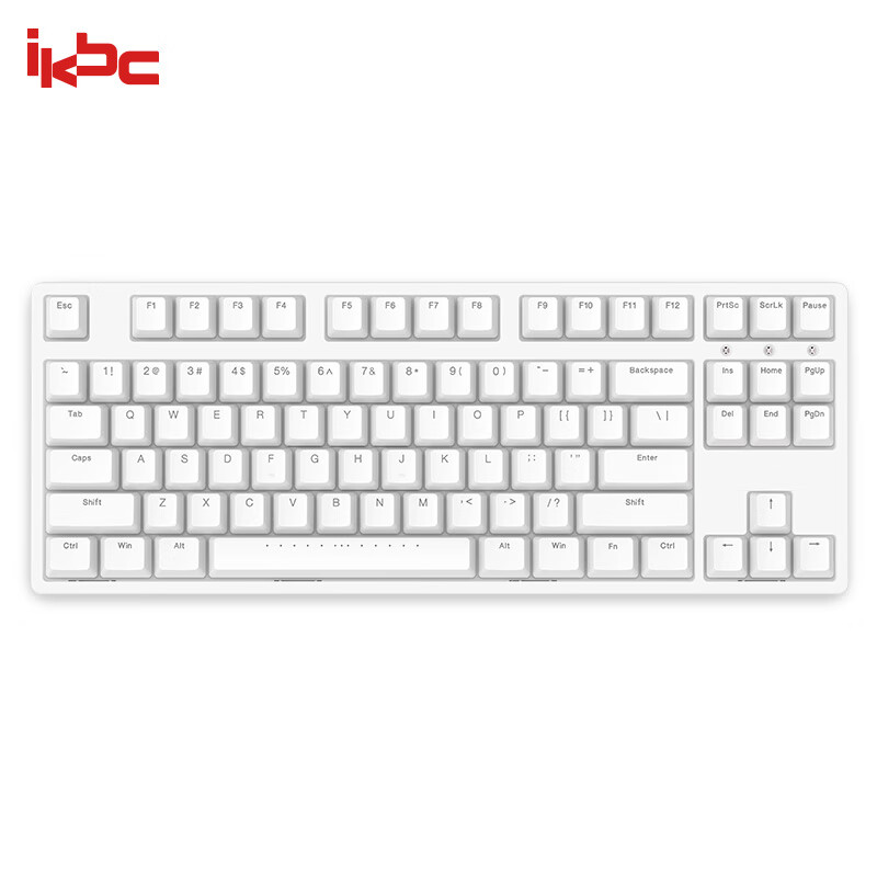 ikbc W200 机械键盘 2.4G无线 游戏键盘 87键 原厂cherry轴 樱桃轴 无线机械键盘 白色 静音红轴