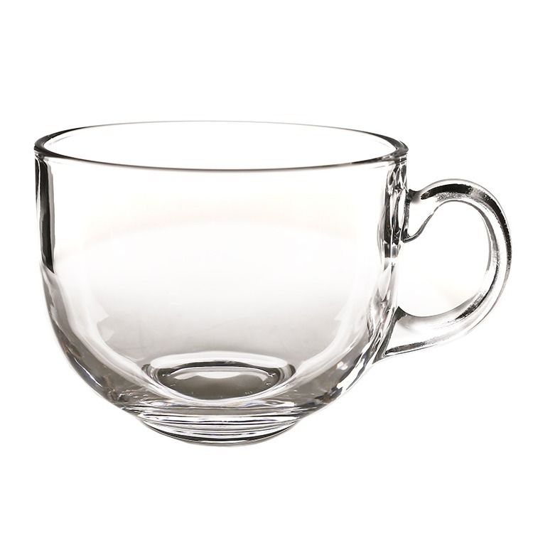 创意杯大容量马克杯玻璃杯子牛奶杯早餐杯燕麦杯大肚咖啡杯带盖勺 单杯 早餐杯