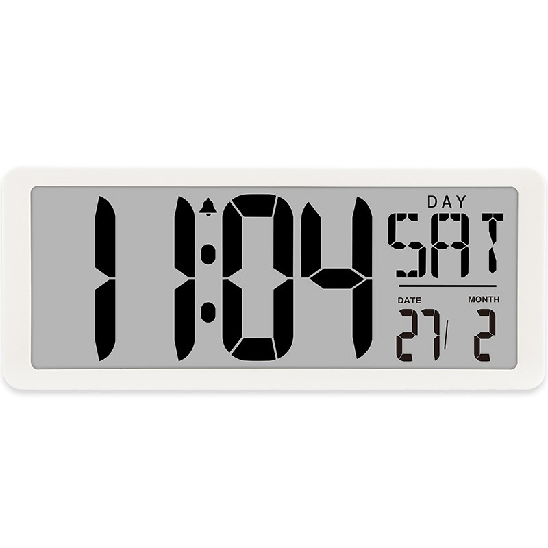 威灵顿闹钟 学校办公室钟表大尺寸电子钟大屏幕正倒计时器电子钟简约静音 车间挂钟闹钟整点钟声 3039标准版-白色