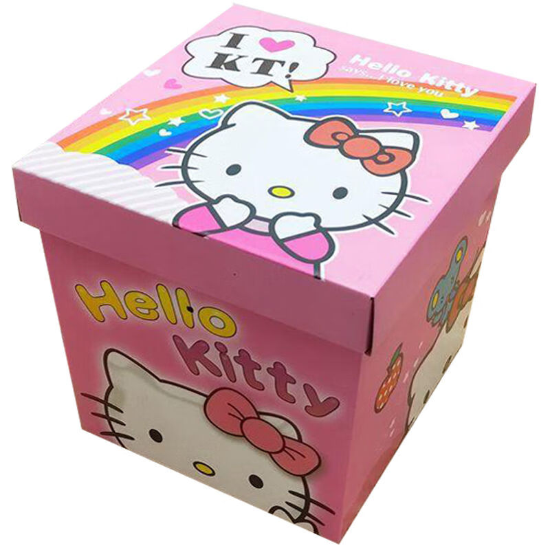 零食一整箱组合休闲小吃送女友儿童生日礼物网红猪饲料礼包 粉色KT猫礼盒 60包-大小包都有【礼盒款】
