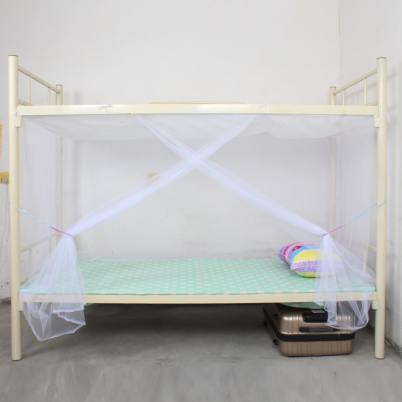 蚊帐宿舍学生单人子母床上铺下铺寝室蚊帐单门老式家用双人床蚊帐 白色特密（防尘顶） 0.9m*2.0m