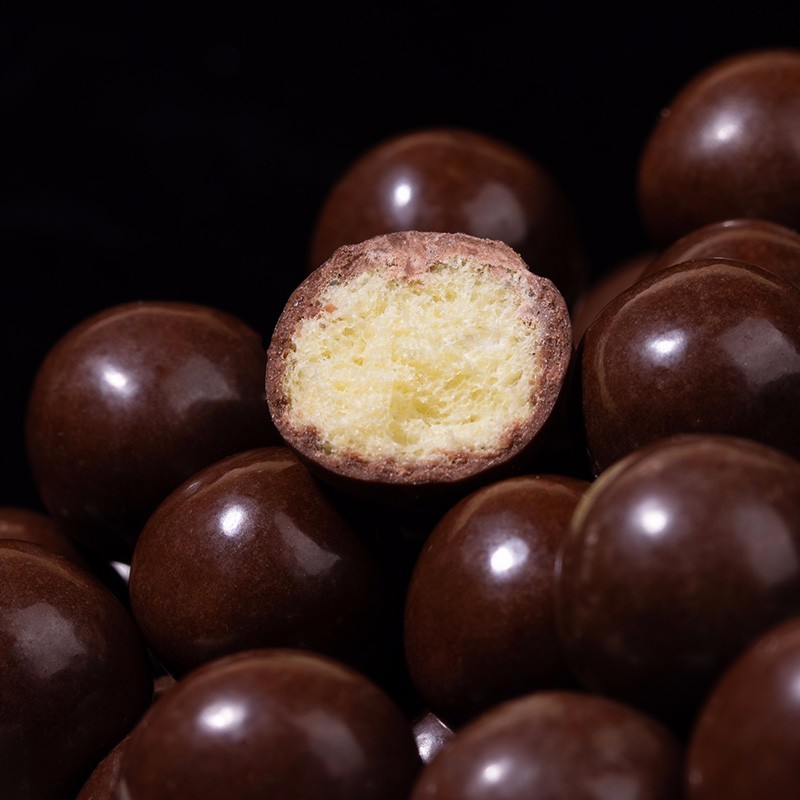 麦丽素怀旧黑巧克力夹心麦芽脆心球零食朱古力糖果110g 酥黑巧克力110g*2袋