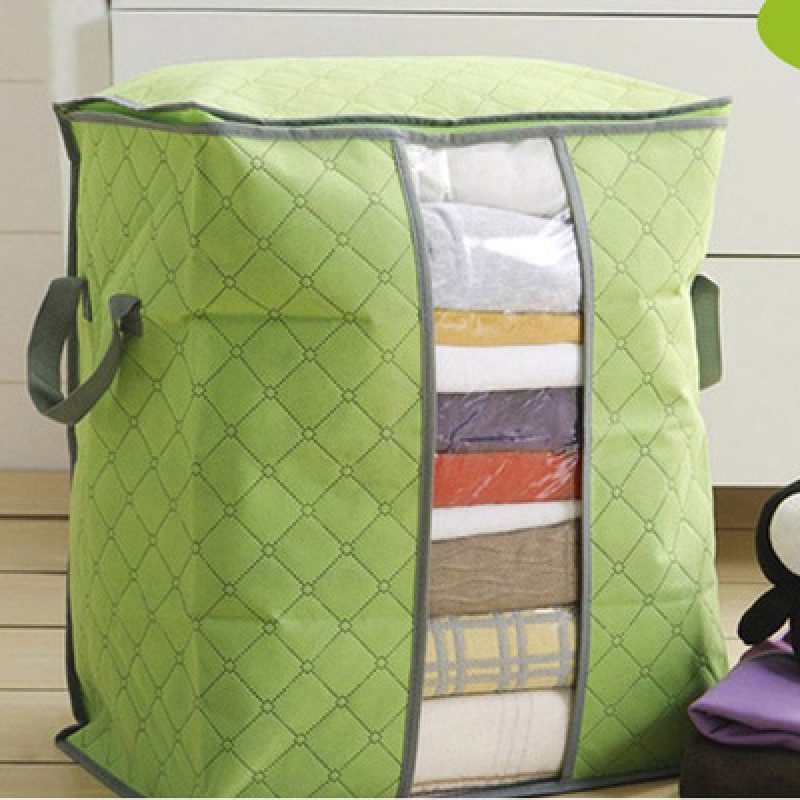 家用卧室衣物收纳袋小号多彩竹炭储存整理袋储物袋 绿色