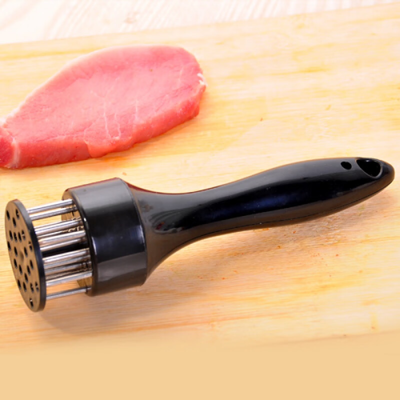 家用断筋嫩肉针日本德国松肉针敲肉锤不锈钢牛排扎孔器猪皮插 黑色