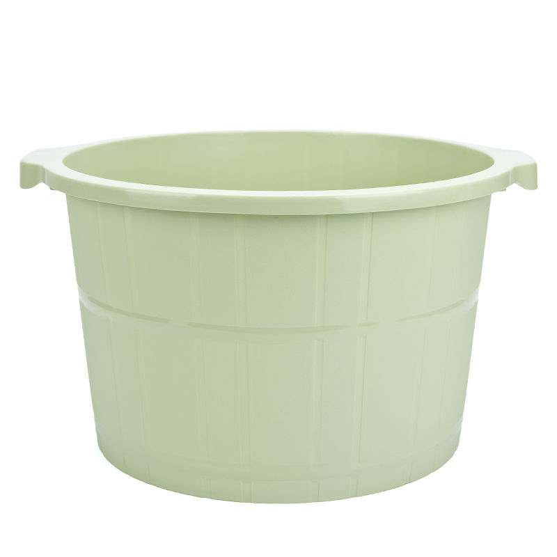 【大号】带按摩泡脚桶加厚加高洗脚盆塑料足浴盆足浴桶洗脚桶 素色绿