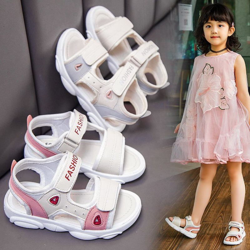 女童凉鞋2020新款时尚儿童鞋子夏季小女孩凉鞋公主软底网红小熊鞋 粉红色 27码(内长17.0cm)