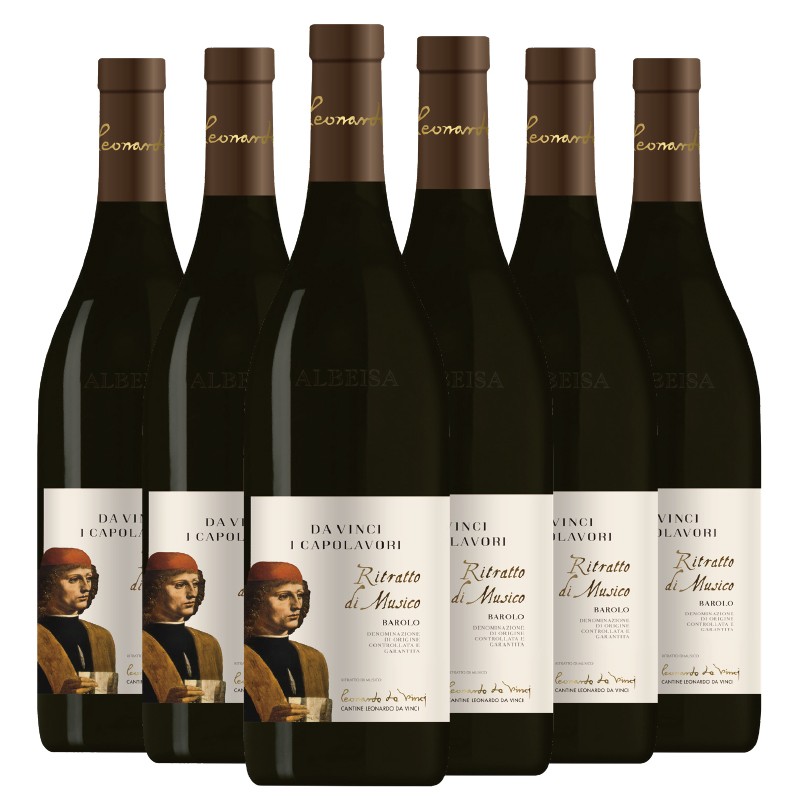 意大利原瓶进口达芬奇葡萄酒红酒 达芬奇(Da Vinci)名作.巴罗洛干红葡萄酒 750ml 整箱装