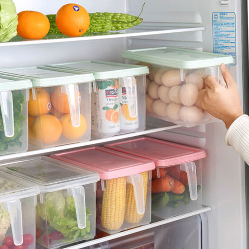 大容量冰箱收纳盒食品冷冻保鲜盒密封储物盒 彩色盖子 【3件2】 发5个