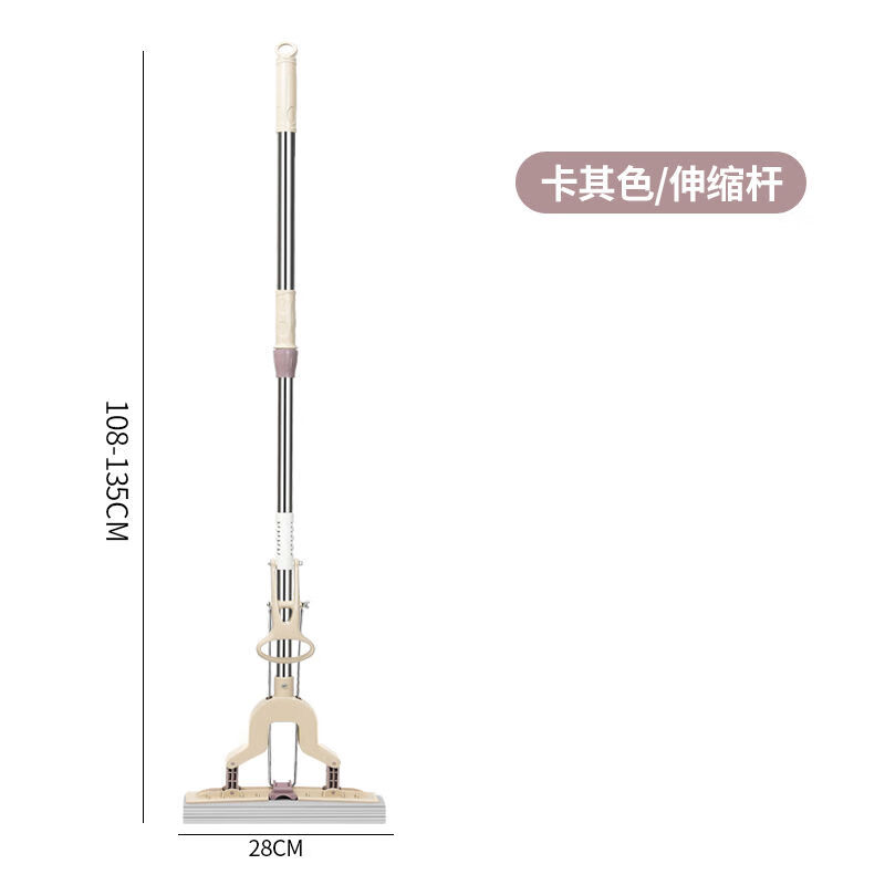 免手洗懒人海绵拖把家用干湿两用吸水拖地一拖净大胶棉拖把 加强款一个棉头（伸缩）