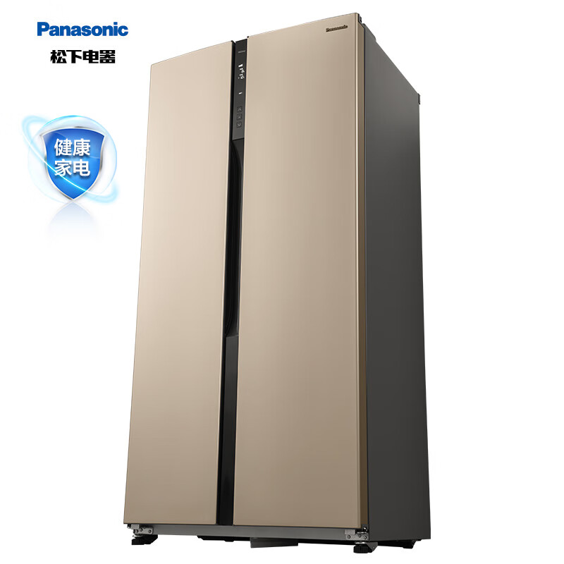 松下（Panasonic）570升对开门冰箱 磨砂金 变频风冷无霜 双循环制冷系统 银离子抗菌 NR-EW57SD1-N