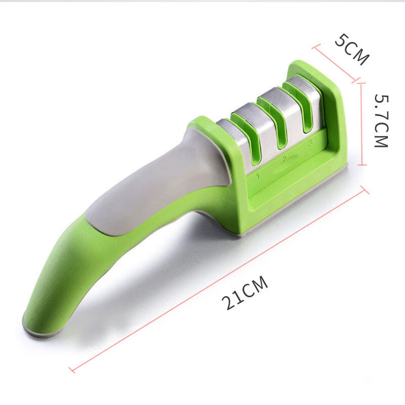 磨刀神器家用多功能快速精磨菜刀剪刀水果刀磨刀石厨房用品 可拆卸刀头（灰+绿）