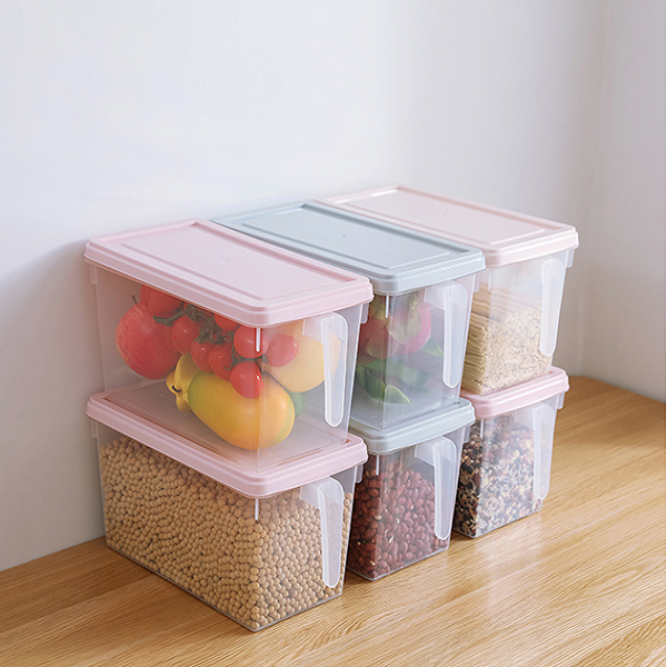 日式冰箱保鲜盒冷冻食品收纳盒保鲜盒鸡蛋盒家用厨房保鲜 彩色盖子 买3个送2个（一共5个）