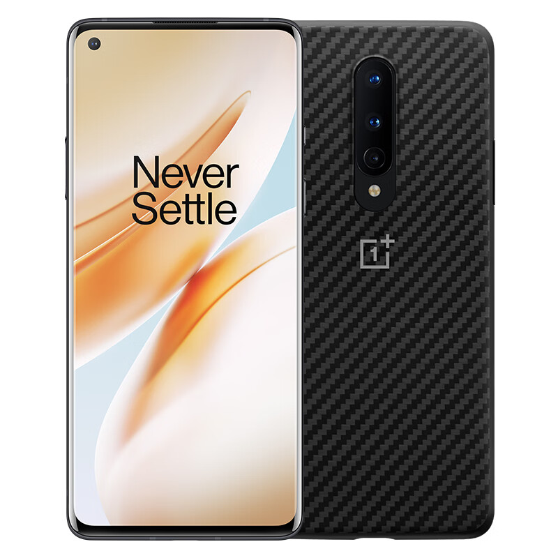 一加 OnePlus 8 5G旗舰 90Hz高清柔性屏 高通骁龙865 180g轻薄手感 12GB+256GB 黑镜 游戏手机【芳纶纤维壳套装】