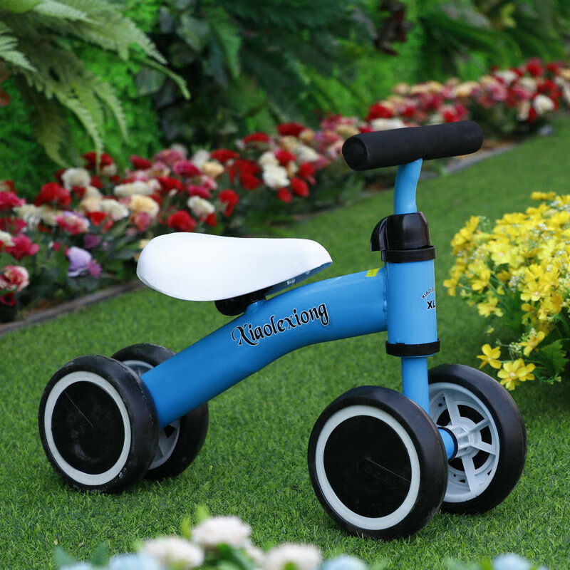 儿童四轮平衡车1-3岁宝宝滑行滑步车无脚踏溜溜车扭扭车玩具车 蓝色