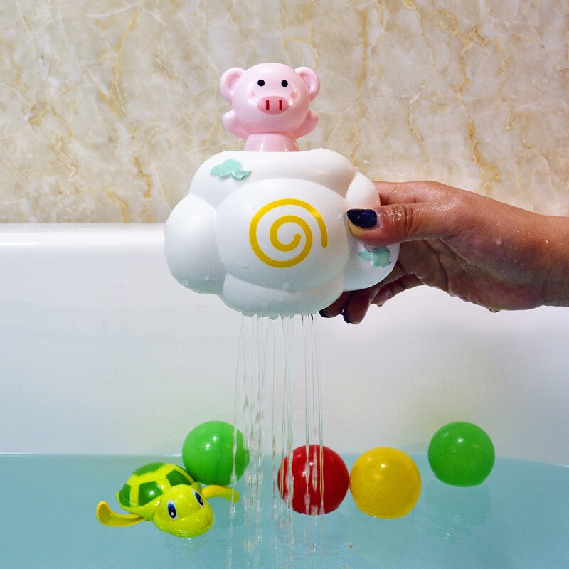 儿童洗澡玩具洒水云朵宝宝浴室乌龟洒水花洒玩具 会下雨的云朵  蓝象云朵