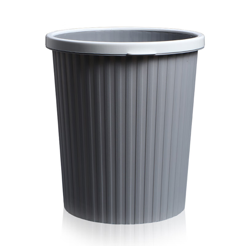垃圾桶简约塑料垃圾桶客厅卧室卫生间北欧可爱带压圈无盖时尚家用垃圾篓z 灰色大号(圆形)