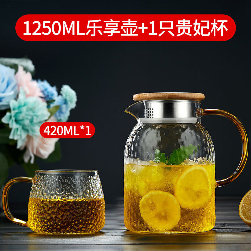 冷水壶玻璃水壶耐高温凉水杯家用茶壶凉白开水杯套装大容量凉水壶