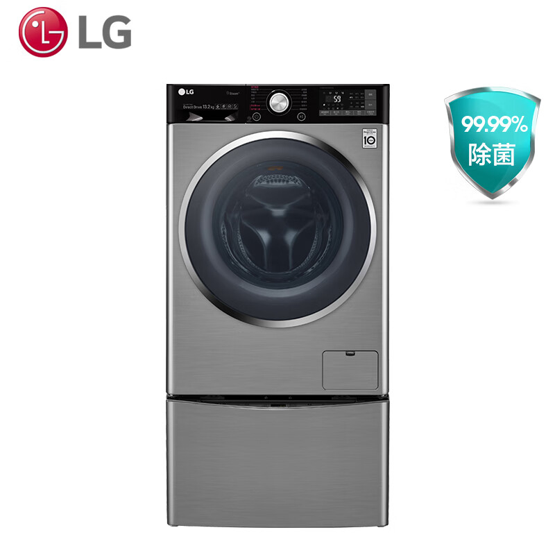 LG 13.2KG大容量全自动滚筒波轮二合一母婴洗衣机直驱变频蒸汽除菌WDGH451B7YW