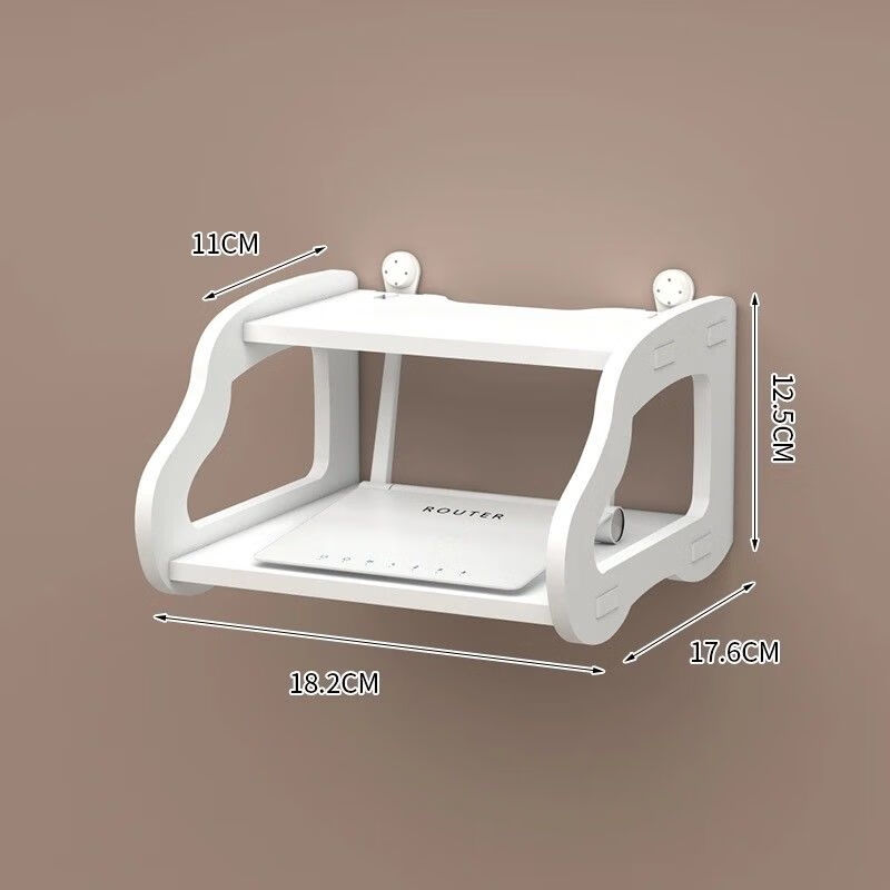 免打孔墙上机顶盒架置物架挂装饰隔板卧室客厅电视路由器收纳盒壁D062D-ZJ 【亏本冲量小汽车】机顶盒置物架 无痕钉安装