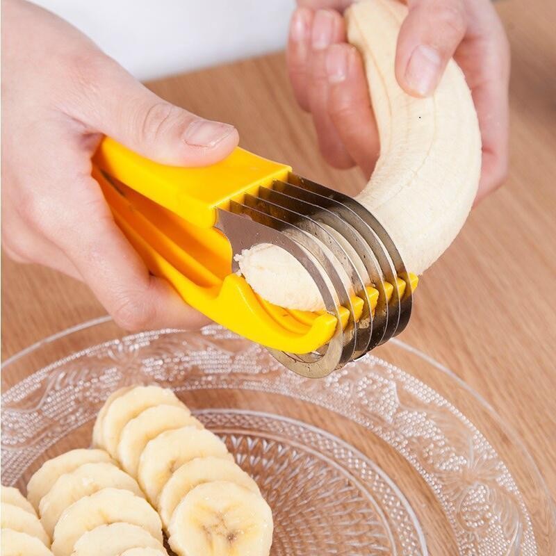 犀犀凌 厨房小工具 不锈钢刀片香蕉切神器 香蕉切片器 黄瓜火腿均可用 一个装